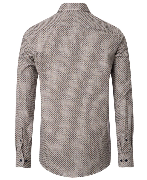 Casa Moda Comfort Fit Langarmhemd Miniprint grün braun Blüten
